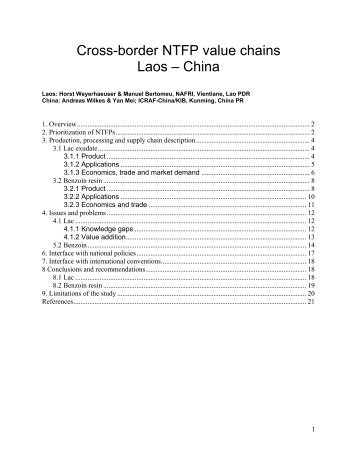 Cross-border NTFP value chains Laos – China - nafri