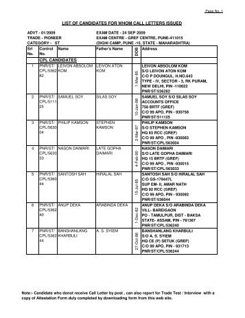 LIST CALL LETTER_PNR_ST