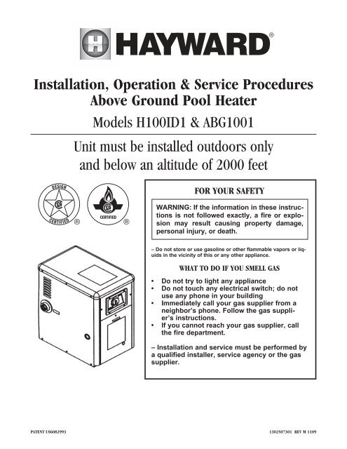 Hayward Gas Pool Heater Service Light | Shelly Lighting