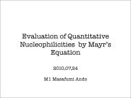 Evaluation of Quantitative Nucleophilicities by Mayr's Equation (PDF