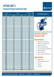 Hytorc MXT 3 Torque Chart - Haitor