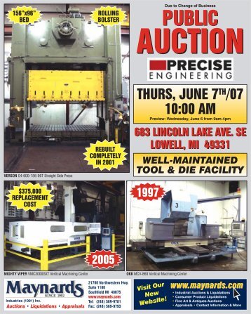 Precise Auction Brochure - Maynards Industries