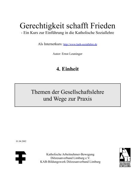 4. Einheit - Kurs Katholische Soziallehre