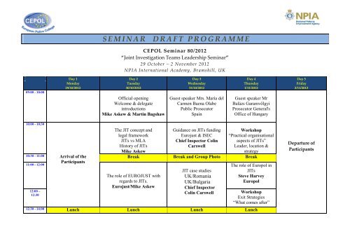 SEMINAR DRAFT PROGRAMME - EJTN