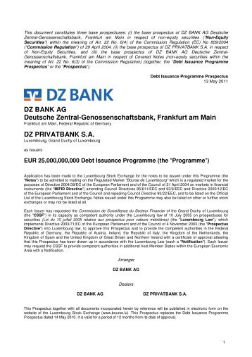 DZ BANK AG Deutsche Zentral ... - DZ Privatbank