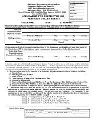 application for restricted use pesticide dealer permit - Oklahoma ...