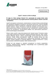 Lepo® - nowość w ofercie Lafarge W maju br. firma Lafarge Cement ...