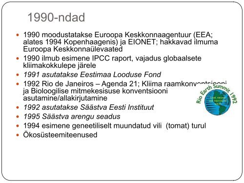 SÃ¤Ã¤stev areng ja sÃ¤Ã¤stvat arengut toetav haridus - Keskkonnaamet