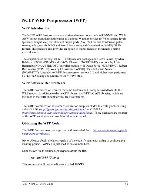 WRF - Developmental Testbed Center