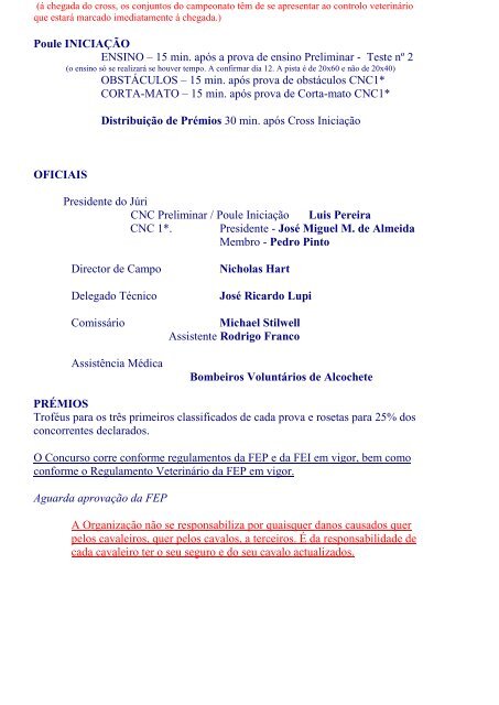 PROGRAMA PROVISORIO Preliminar CNC 1 ... - Equisport