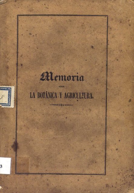 de la botánica y agricultura