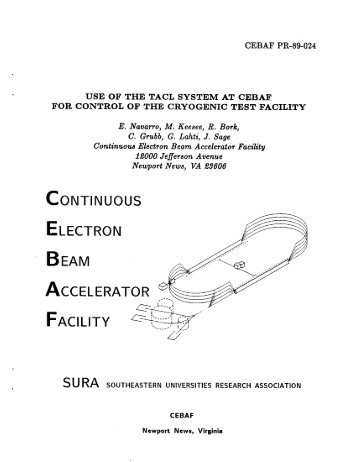 CEBAF PR-89-024 USE OF THE TACL SYSTEM AT ... - Jefferson Lab