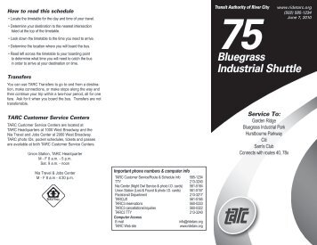 75 Bluegrass Industrial Shuttle Service To - TARC