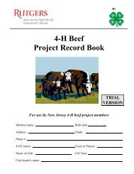 4-H Beef Project Record Book - RCE of Somerset County