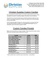 Christian Supplies Custom Candles Custom Candles Pricelist