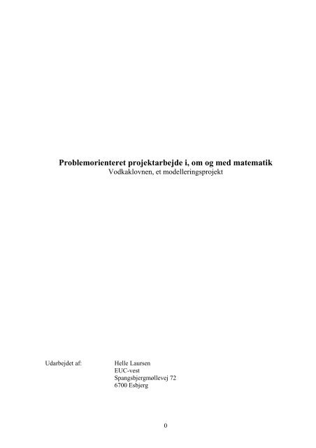 Problemorienteret projektarbejde i, om og med matematik - dirac