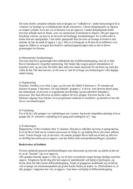 Problemorienteret projektarbejde i, om og med matematik - dirac