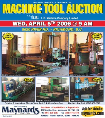 LB Machine Auction Brochure - Maynards Industries