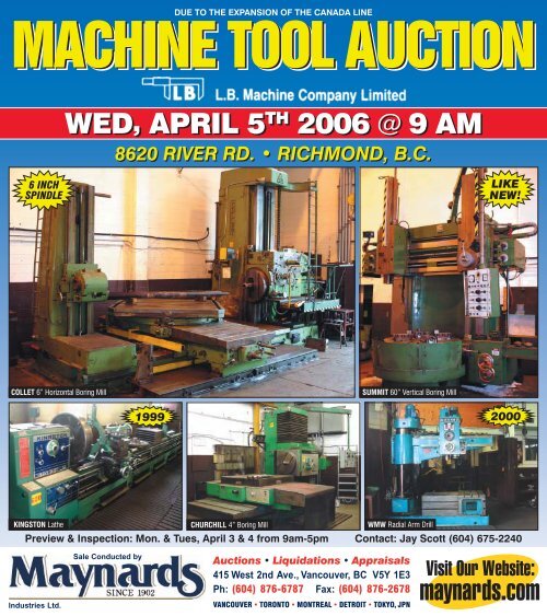 LB Machine Auction Brochure - Maynards Industries