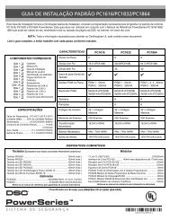 GUIA DE INSTALAÃÃO PADRÃO PC1616/PC1832/PC1864 - TSS