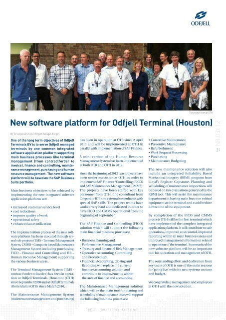 Odfjell Quarterly October 2012