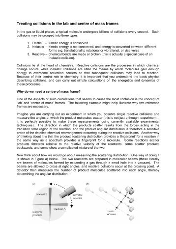 Treating collisions in the lab and centre of mass frames