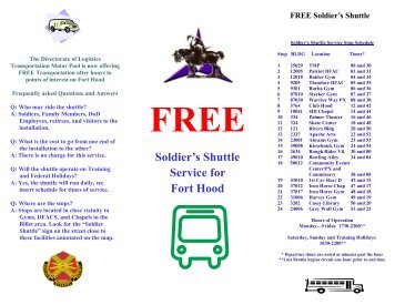 Soldier's Shuttle Service for Fort Hood