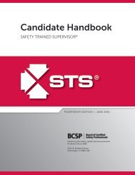 STS Candidate Handbook - Board of Certified Safety Professionals