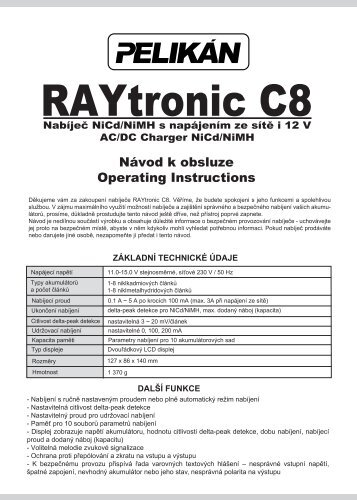 Raytronic C8 manual - RCM Pelikan