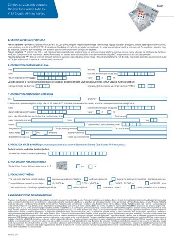 Zahtjev za izdavanje MasterCard Business kartice Erste ... - Diners