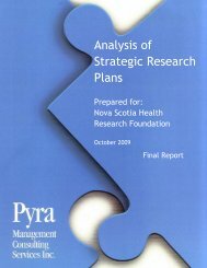 Analysis of Strategic Research Plans - Nova Scotia Health Research ...