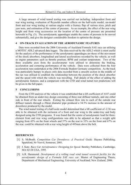 AERODYNAMIC DESIGN OF A FORMULA SAE RACE CAR - BBAA VI