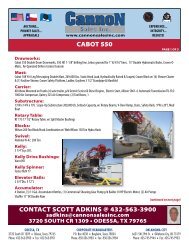 cabot 550 contact scott adkins @ 432-563-3900 - Cannon Sales Inc.