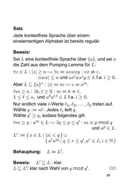 Definition Eine kontextfreie Grammatik G mit Îµ â L(G) ist in Greibach ...