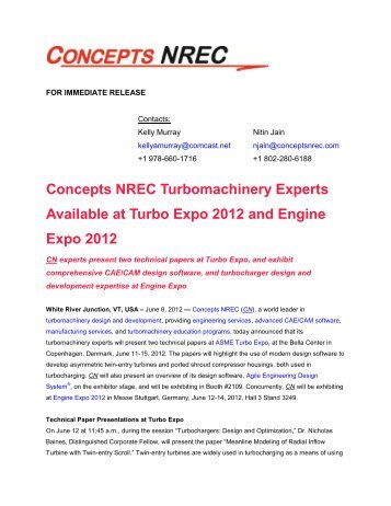 Concepts NREC Turbomachinery Experts Available at Turbo Expo ...