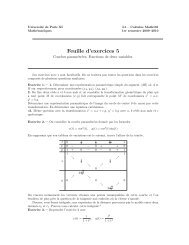 feuille 5 de TD pour Maths1 (fonctions et courbes dans le plan)