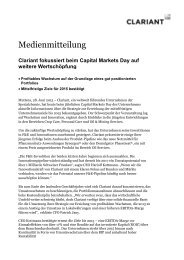 Medienmitteilung - Clariant