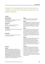 Using the 'six thinking hats' - Australian Journal of Advanced Nursing