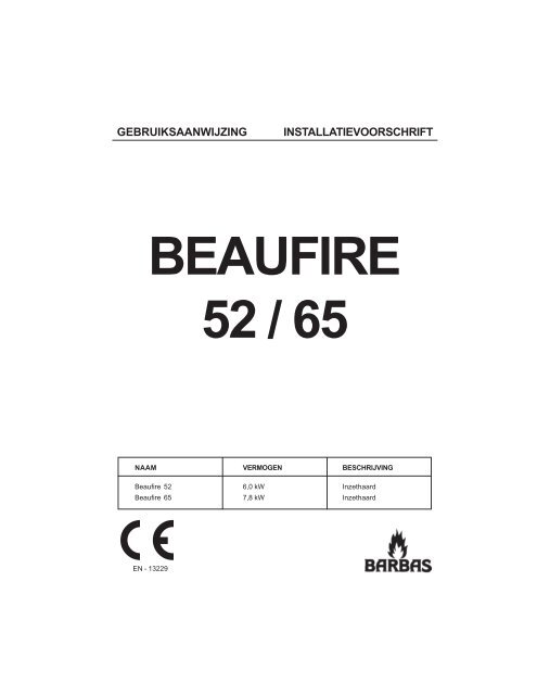 Gebruiksaanwijzing Barbas Beaufire 52 - 65 - UwKachel
