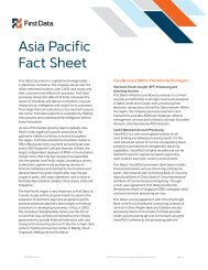 Asia Pacific Fact Sheet - First Data