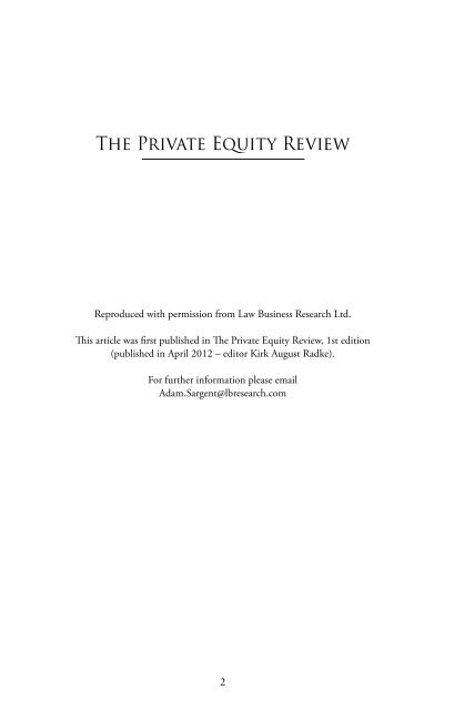 The Private Equity Review - ENS