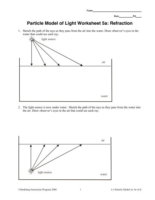 Speed of Light Worksheet DCJSSS