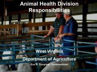 Animal Health Division Responsibilities - West Virginia Department ...