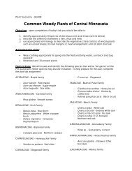 Lab Common Woody Plants - Employees Csbsju