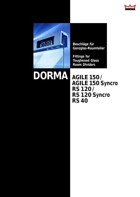 DORMA AGILE 150 / AGILE 150 Syncro RS 120 / RS 120 ... - Sinai