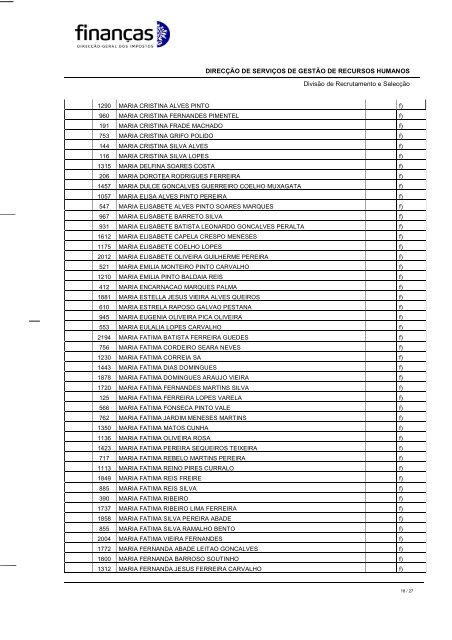 Projecto de lista de ordenaÃ§Ã£o final - Portal das FinanÃ§as