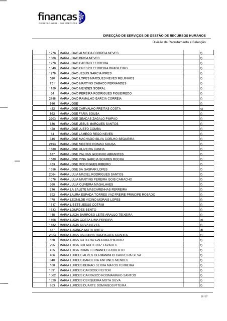 Projecto de lista de ordenaÃ§Ã£o final - Portal das FinanÃ§as