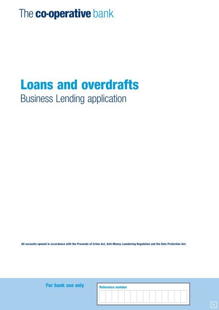 Loans And Overdrafts Lending Application The Co Operative Bank