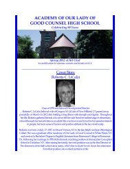 Parent News - Academy of Our Lady of Good Counsel High School