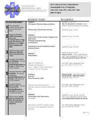 Accelerated Sample Syllabus (pdf) - UCLA Center for Prehospital Care